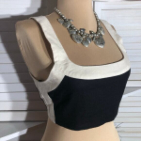 7 For All Mankind Colorblock Cropped Top XS - Picture 8 of 10